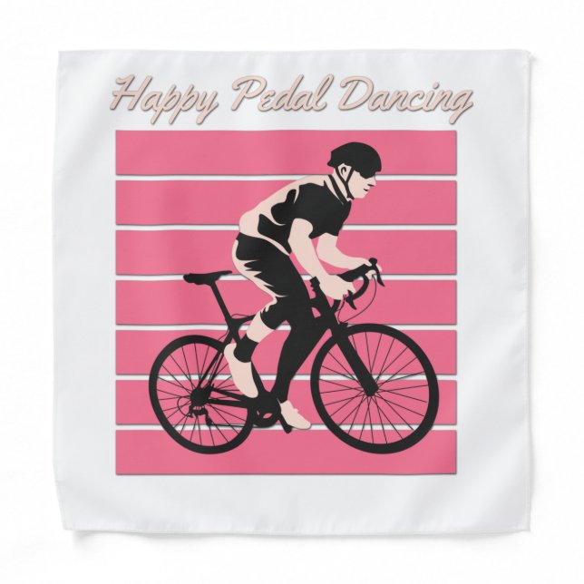 Happy Pedal Dancing - Cool Bike Rider Design Bandana (Front)