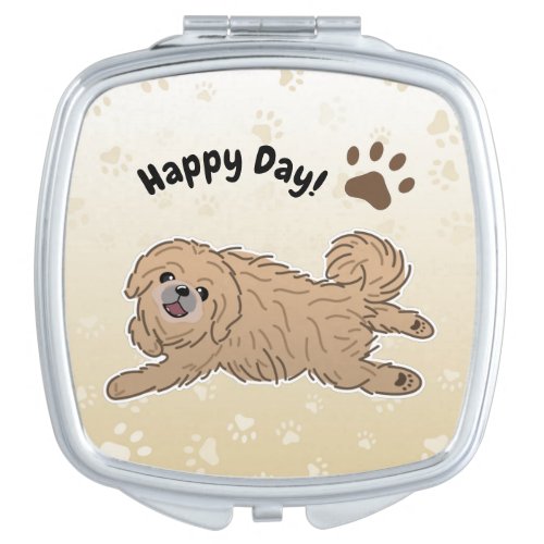 Happy Pekingese Dog Compact Mirror