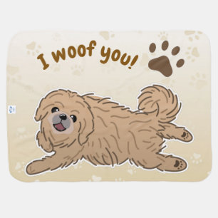 Happy Pekingese Dog Lover I Woof You Paws Baby Blanket