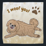 Happy Pekingese Dog Lover I Woof You Paws Bandana<br><div class="desc">Happy dog, happy life! A happy Pekingese for Pekingese lovers!</div>