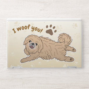 Happy Pekingese Dog Lover I Woof You Paws HP Laptop Skin