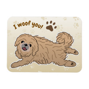 Happy Pekingese Dog Lover I Woof You Paws Magnet