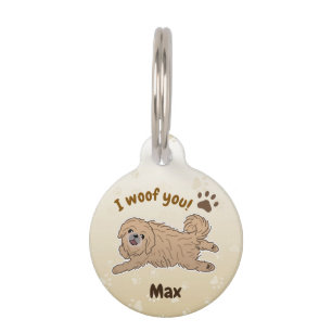 Happy Pekingese Dog Lover I Woof You Paws Pet ID Tag