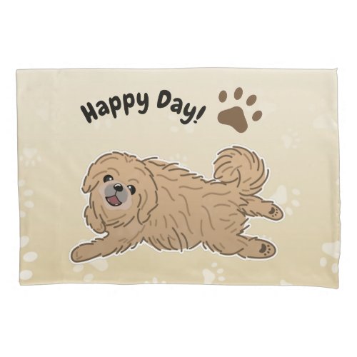 Happy Pekingese Dog Pillow Case
