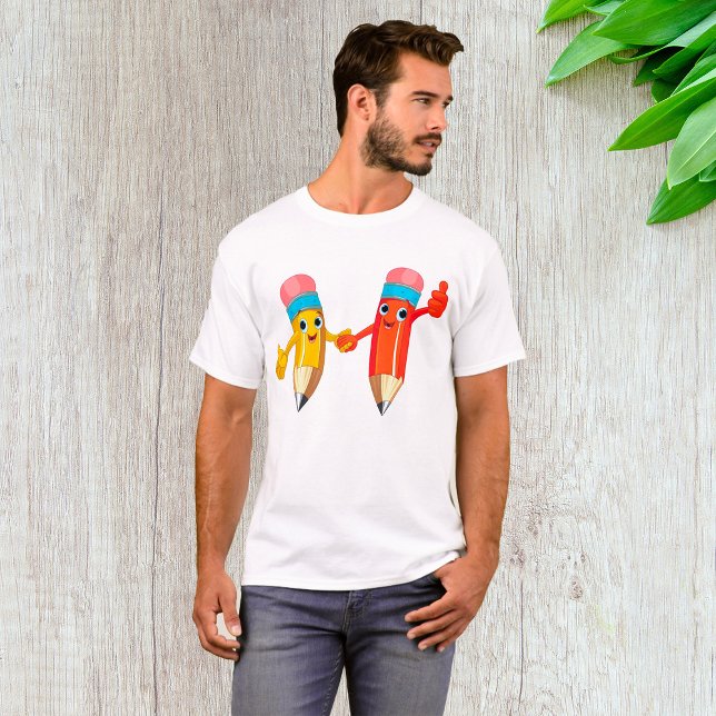 Happy Pencils Red And Yellow T-Shirt (Creator Uploaded)