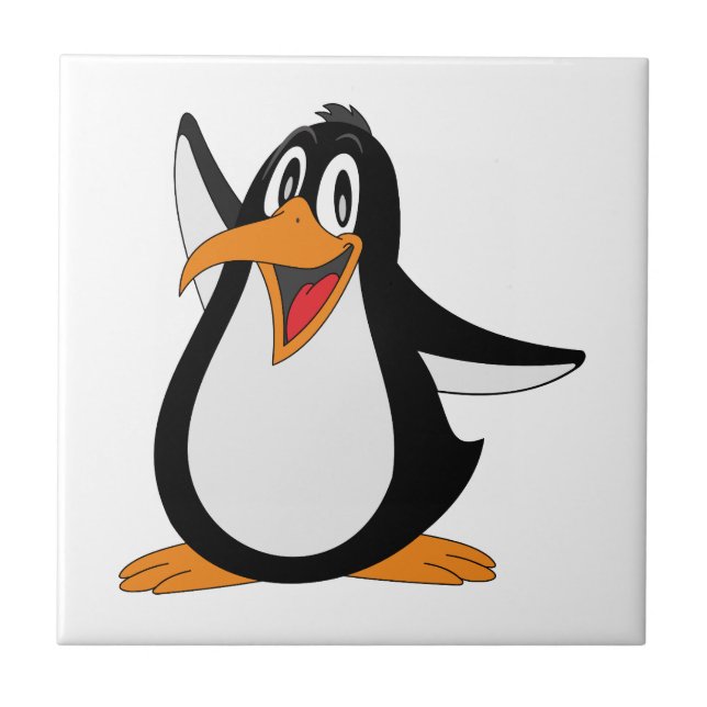 Happy penguin animation cartoon illustration tile (Front)