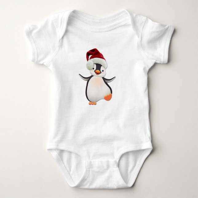 Happy-Penguin Baby Bodysuit (Front)