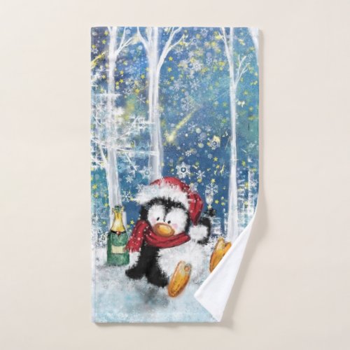 Happy Penguin _ Christmas Bath Towel Set