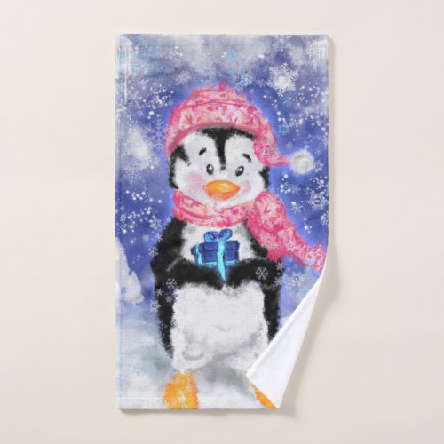 Happy Penguin _ Christmas _ Bath Towel Set