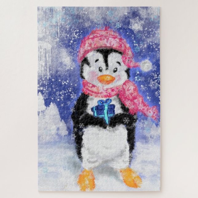 Happy Penguin - Christmas Jigsaw Puzzle (Vertical)