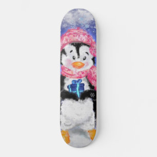 Happy Penguin - Christmas Skateboard
