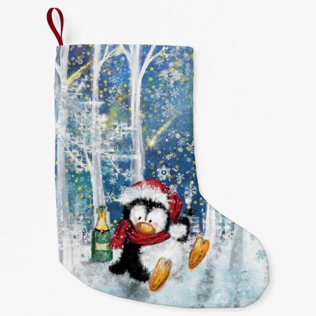 Happy Penguin - Christmas Small Christmas Stocking (Front)