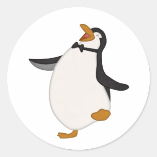Happy Penguin Classic Round Sticker