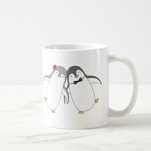 Happy Penguin Couple Cute Wedding Anniversary Mug