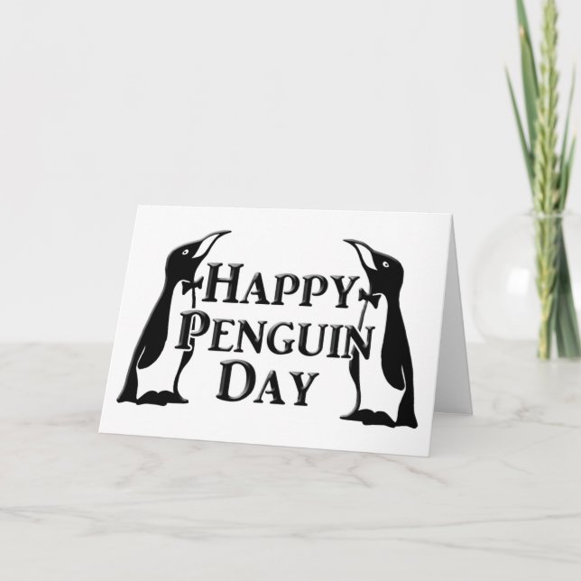 Happy Penguin Day Card (Front)