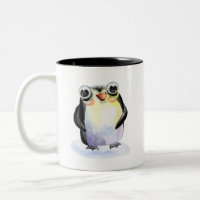 Happy Penguin Watercolor Illustration Collectible