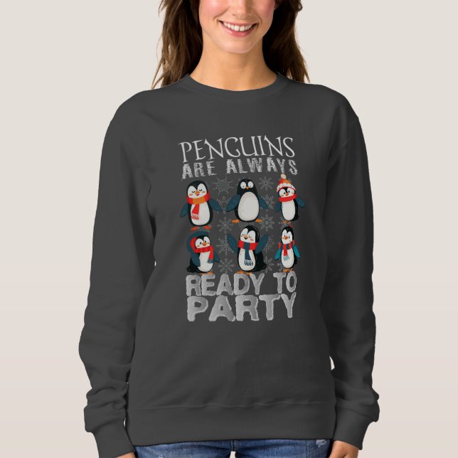 Happy penguins are always partying  Women's Sweate Sweatshirt (Front)