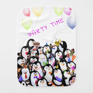 Happy Penguins Burp Cloth - Custom Text