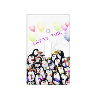 Happy Penguins Light Switch Cover Custom Text