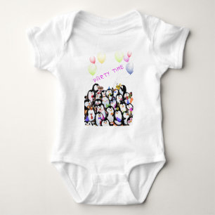Happy Penguins Party Baby Bodysuit