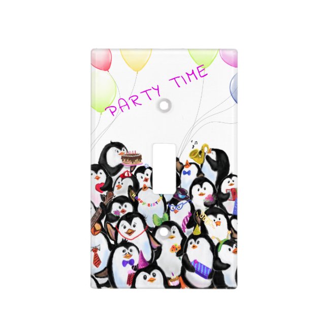 Happy Penguins Party Light Switch Cover (Front)