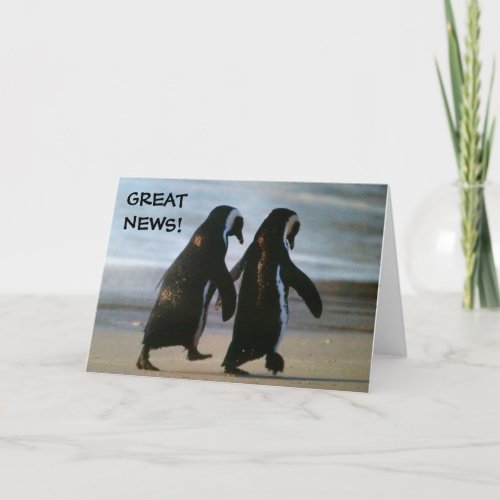 HAPPY PENQUINS  CONGRATS ON YOUR ADOPTION CARD