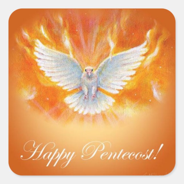 Happy Pentecost by Jenny McLaughlin Square Sticker (Front)