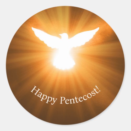 Happy Pentecost Classic Round Sticker