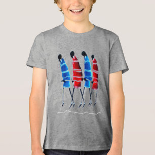 Happy People Maasai Art: Street Style cultural Tri-Blend Shirt