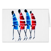 Happy People Maasai Warriors Walking Art Print (Front Horizontal)