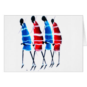 Happy People Maasai Warriors Walking Art Print
