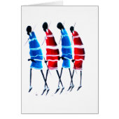Happy People Maasai Warriors Walking Art Print (Front)