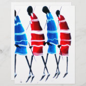 Happy People Maasai Warriors Walking Art Print (Front/Back)