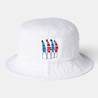 Happy People Maasai Warriors Walking Art Print Bucket Hat
