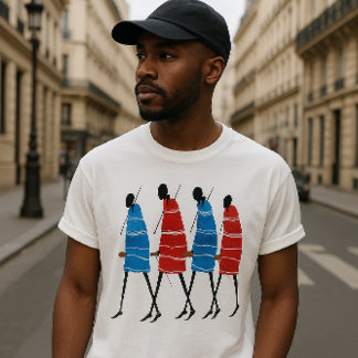 Happy People Maasai Warriors Walking Art Print T-Shirt