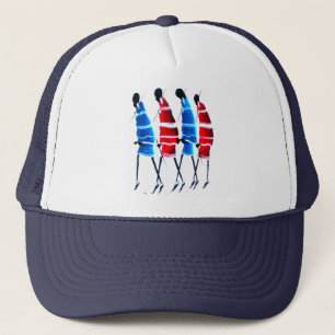 Happy People Maasai Warriors Walking Art Print Trucker Hat