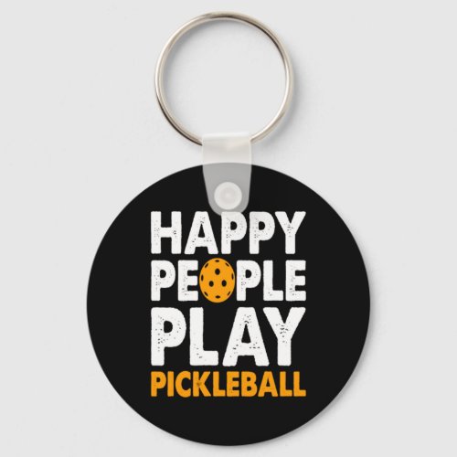 Happy People Play Pickleball Keychain