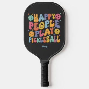 Happy People Play Pickleball Player Paddle
