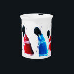 Happy People Vibrant Maasai Elegance: walking tall Drink Pitcher<br><div class="desc">Happy People Vibrant Maasai Elegance: walking tall Bold in Blue & Red. One of the latest beautiful African Print design. "Embrace the bold elegance of Maasai Morans, where every stride tells a story of tradition, strength, and vibrant spirit." Proud Maasai Morans: Striding Tall in Blue and Red Elegance. This special...</div>