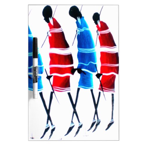 Happy People Vibrant Maasai Elegance walking tall Dry Erase Board
