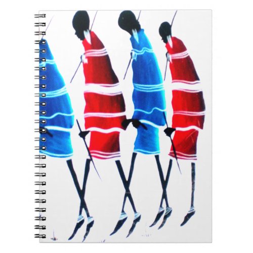 Happy People Vibrant Maasai Elegance walking tall Notebook