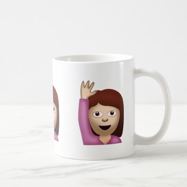 Happy Person Raising One Hand Emoji Coffee Mug (Right)
