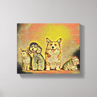 Happy Pet Artwork Canvas Print