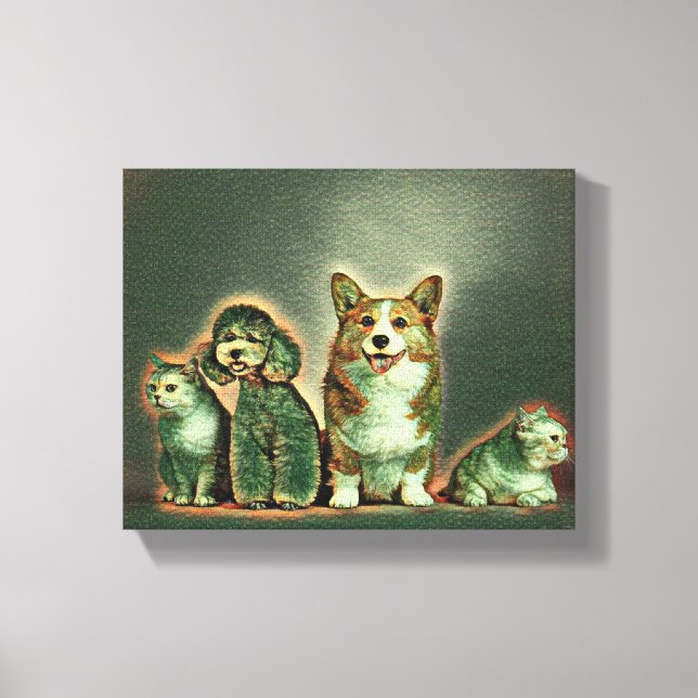 Happy Pet Artwork Canvas Print (Front)