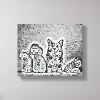 Happy Pet Artwork Canvas Print