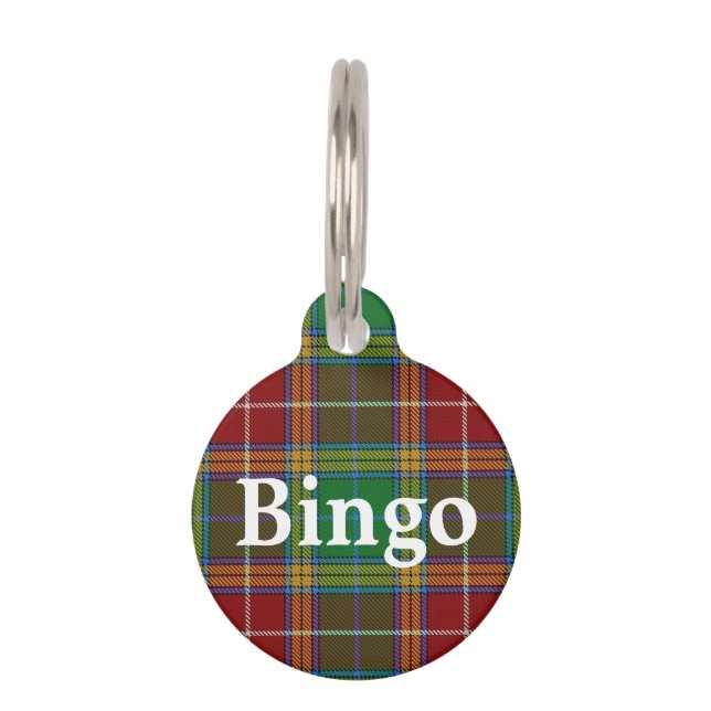 Happy Pet Clan Baxter Tartan Plaid Name Tag (Front)