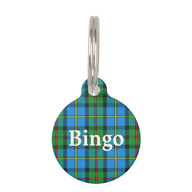 Happy Pet Clan MacLeod Tartan Plaid ID Tag (Front)