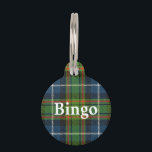 Happy Pet Clan MacRae Hunting Tartan Plaid Pet ID Tag<br><div class="desc">Your pet will be happy and proud to wear this wonderful Clan MacRae hunting tartan name tag,  complete with customizable name.</div>