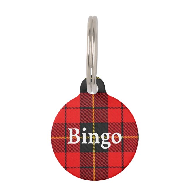 Happy Pet Clan Wallace Tartan Plaid Tag (Front)