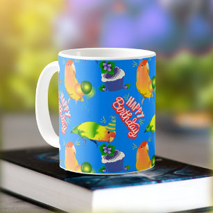 Happy Pet Lovebird Party Parrot Fun Birthday Birds Coffee Mug